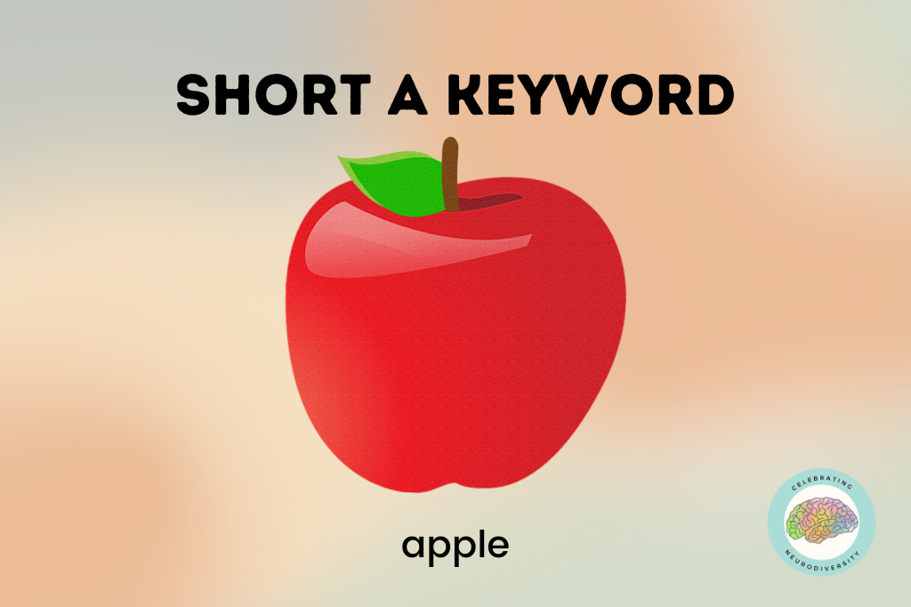 Make letter connections by using keywords like apple for the short a sound
