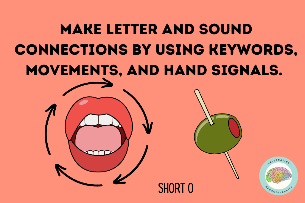 Make letter connections by using keywords, movements, and hand signals