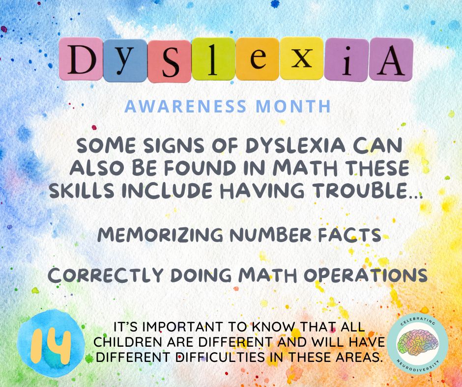 signs of dyslexia can also show up in math