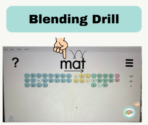 An example of the blending drill in a structured literacy lesson on the computer using UFLI Foundations blending board