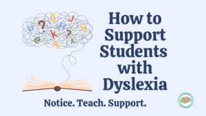 Teacher supporting a student with dyslexia during reading instruction